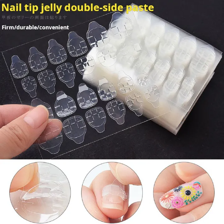 5 Sheets 120pcs/10 Sheets 240pcs/20 Sheets480pcs  double-sided jelly glue false nails art tape sticker DIY tips false nails gel makeup tools