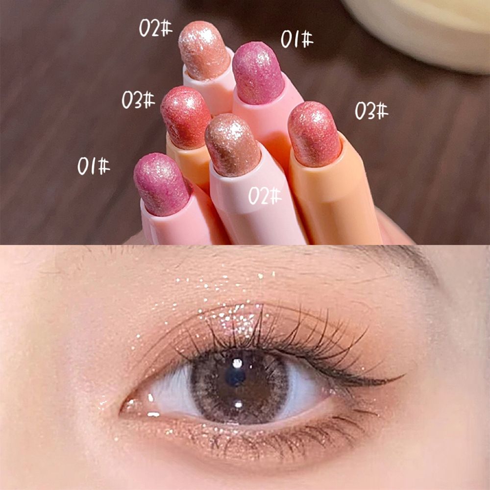 A touch of molded Lazy highlighter eyeshadow Brightening Pen Pearl Fine Flash brightening Sleeper Silkworm 3-in-1 Diamond Eye