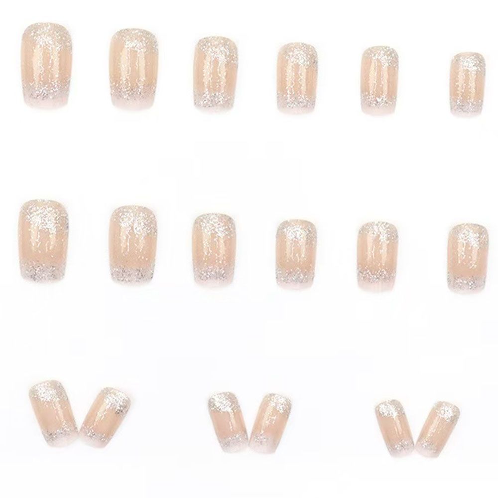 European and American Ins Sparkling Gold Powder Simple, Fashionable, High end Sensation Sparkling Star White Edge French Nail Slices Sparkling Powder Fake Nail Slices