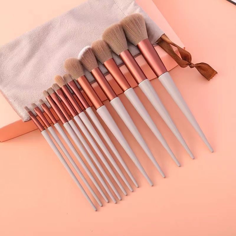 New 13 piece Four Season Makeup Brush Set Super Soft Fiber foundation make-up Repairing Brush Makeup Tool Plush Bag