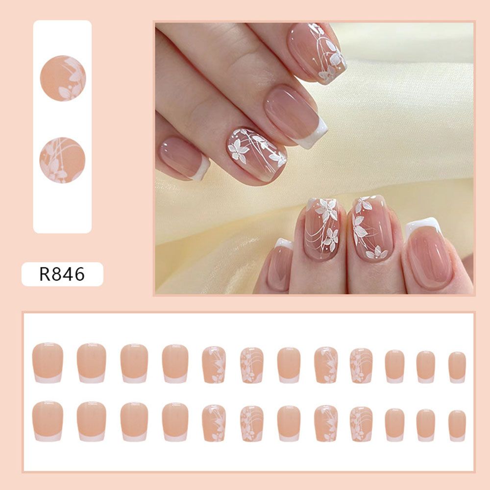 European and American style French style short items popular wearing nail wholesale pure desire style beans semi handmade gradient nail art nail patches detachable nail patches