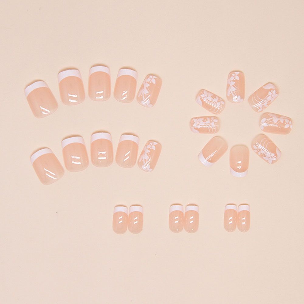 European and American style French style short items popular wearing nail wholesale pure desire style beans semi handmade gradient nail art nail patches detachable nail patches