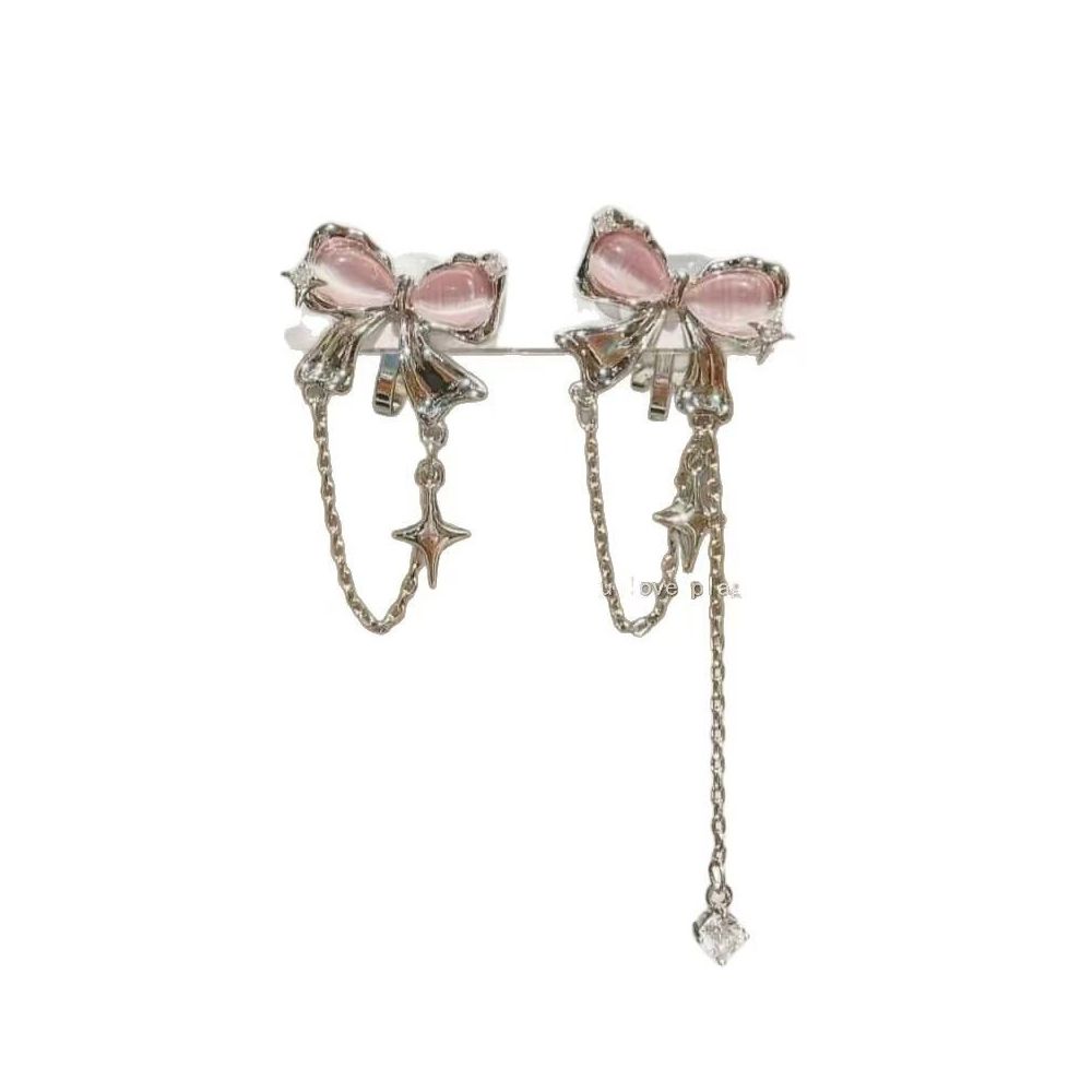 （Clearance Sale）Fashion bow ear clip without ear piercing senior sense niche ear long retro earring jewelry women