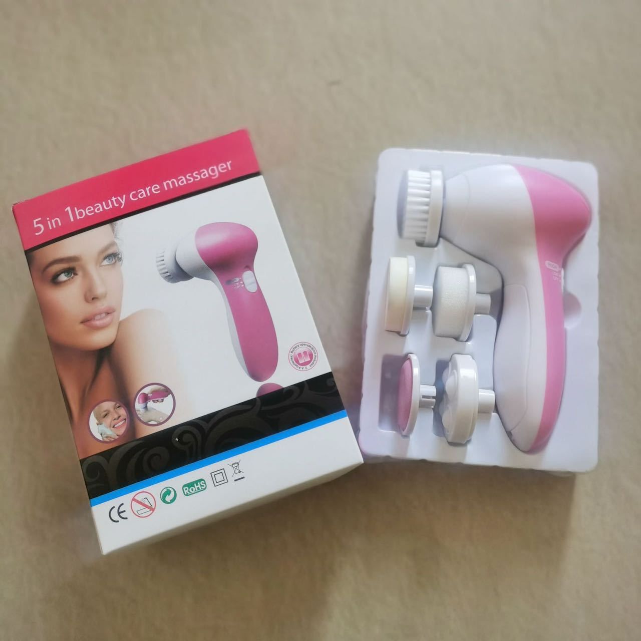 Five in one facial cleanser, electric facial cleanser, facial brush, facial cleansing device, massage beauty device, electric brush, gift