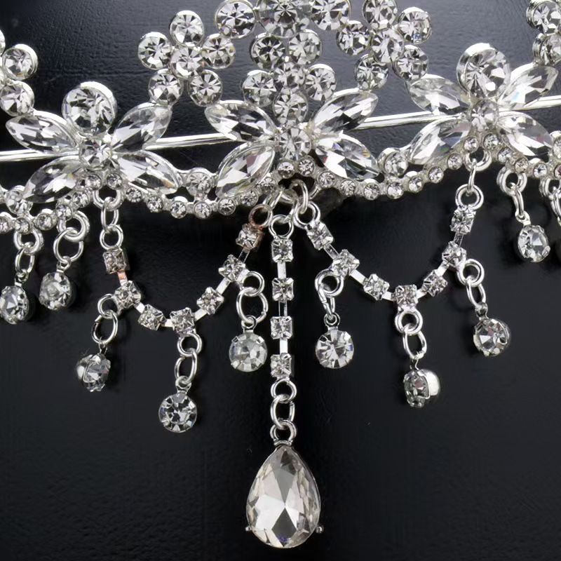 Clearance Sale Diamond studded flower, leaf, hair headband, princess birthday atmosphere, crown headband, light luxury, fashionable and high-end feeling