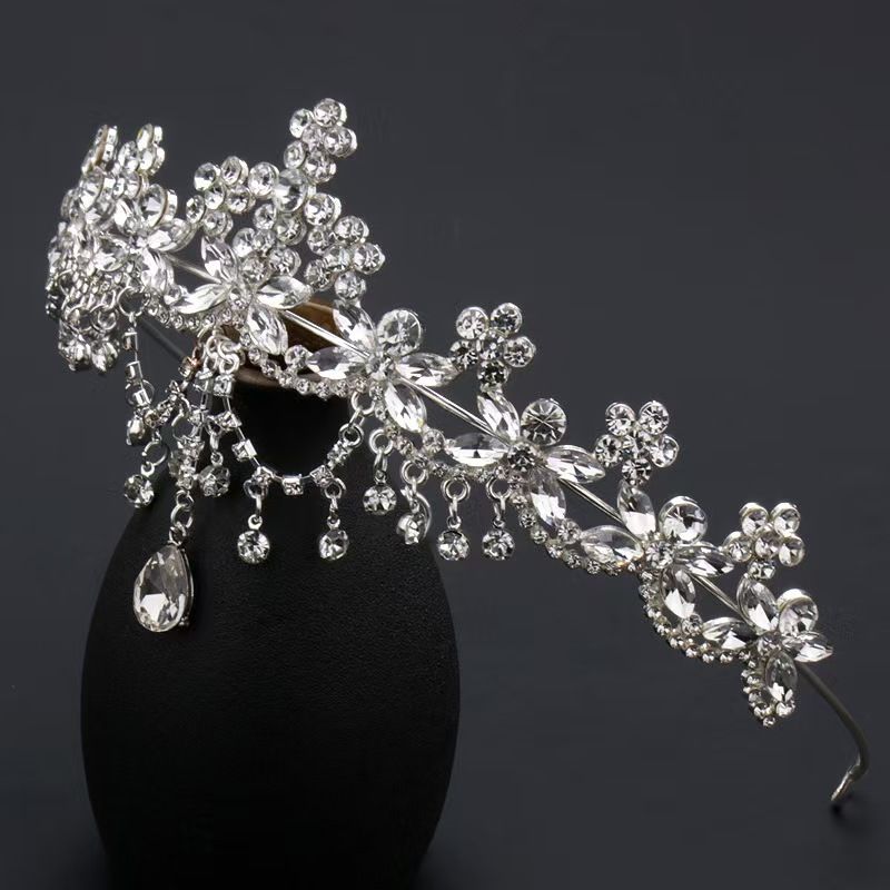 Clearance Sale Diamond studded flower, leaf, hair headband, princess birthday atmosphere, crown headband, light luxury, fashionable and high-end feeling