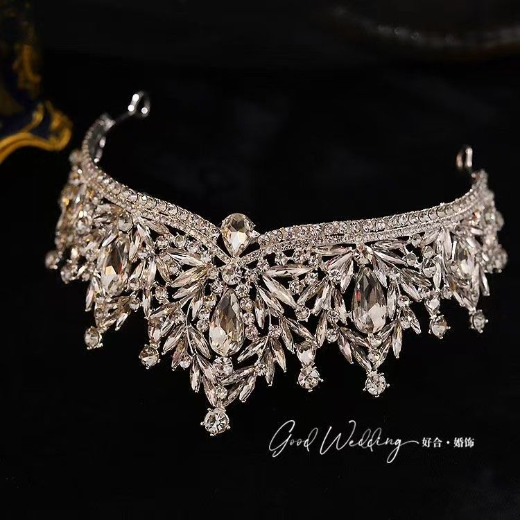 Clearance Sale Diamond studded flower, leaf, hair headband, princess birthday atmosphere, crown headband, light luxury, fashionable and high-end feeling