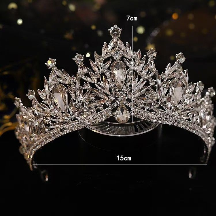 Clearance Sale Diamond studded flower, leaf, hair headband, princess birthday atmosphere, crown headband, light luxury, fashionable and high-end feeling