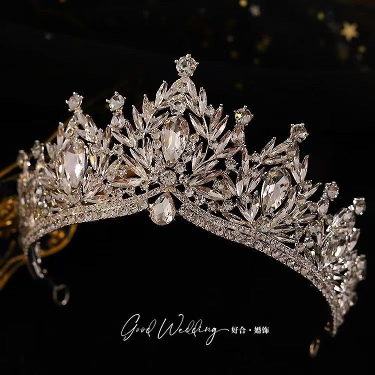 Clearance Sale Diamond studded flower, leaf, hair headband, princess birthday atmosphere, crown headband, light luxury, fashionable and high-end feeling