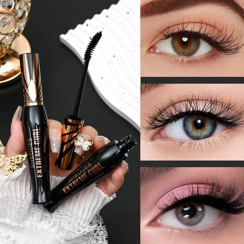 Clearance Sale PAGE VINE Plump eye black for women waterproof, thick, slender, curly eye black makeup 4D Mascara