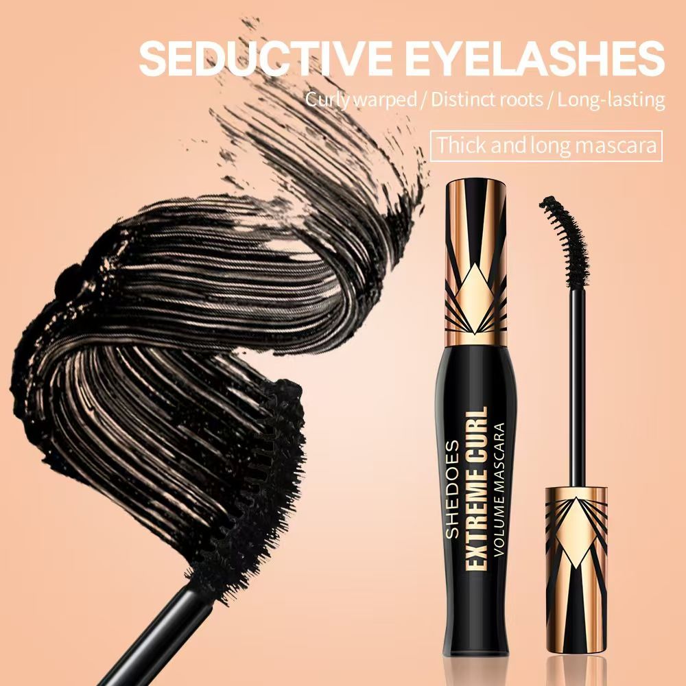 Clearance Sale PAGE VINE Plump eye black for women waterproof, thick, slender, curly eye black makeup 4D Mascara