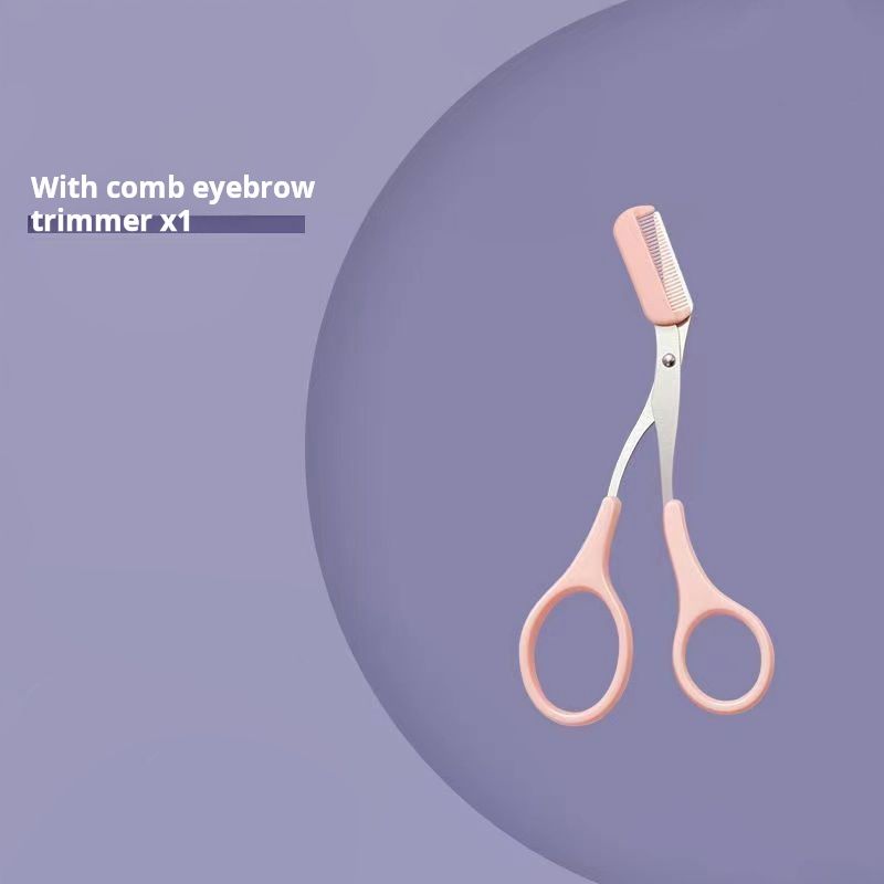 Clearance Sale  Beginner's Safe Eyebrow Trimmer New Eyebrow Trimmer Scissors Anti Scratch Bending Moon Eyebrow Scraper Set for Beginners