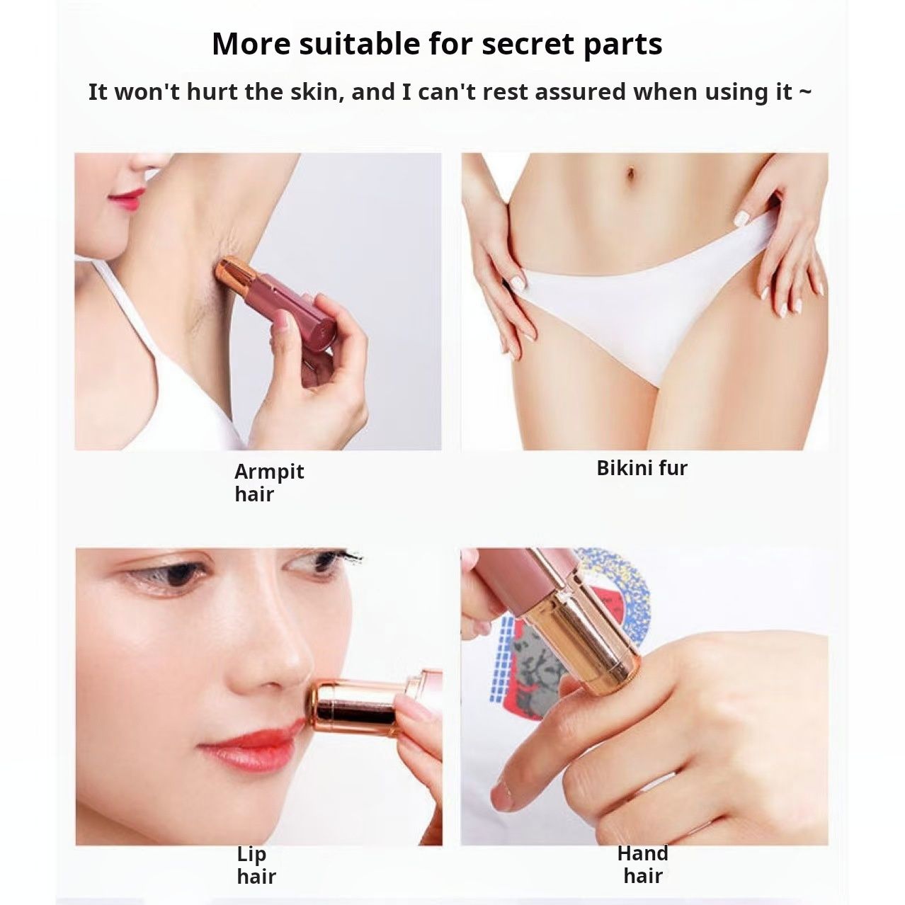 Women's hair removal device, electric shaver, private parts, armpits, facial hair, lip hair, leg hair, shaver, knife hair removal device, suitable for both men and women