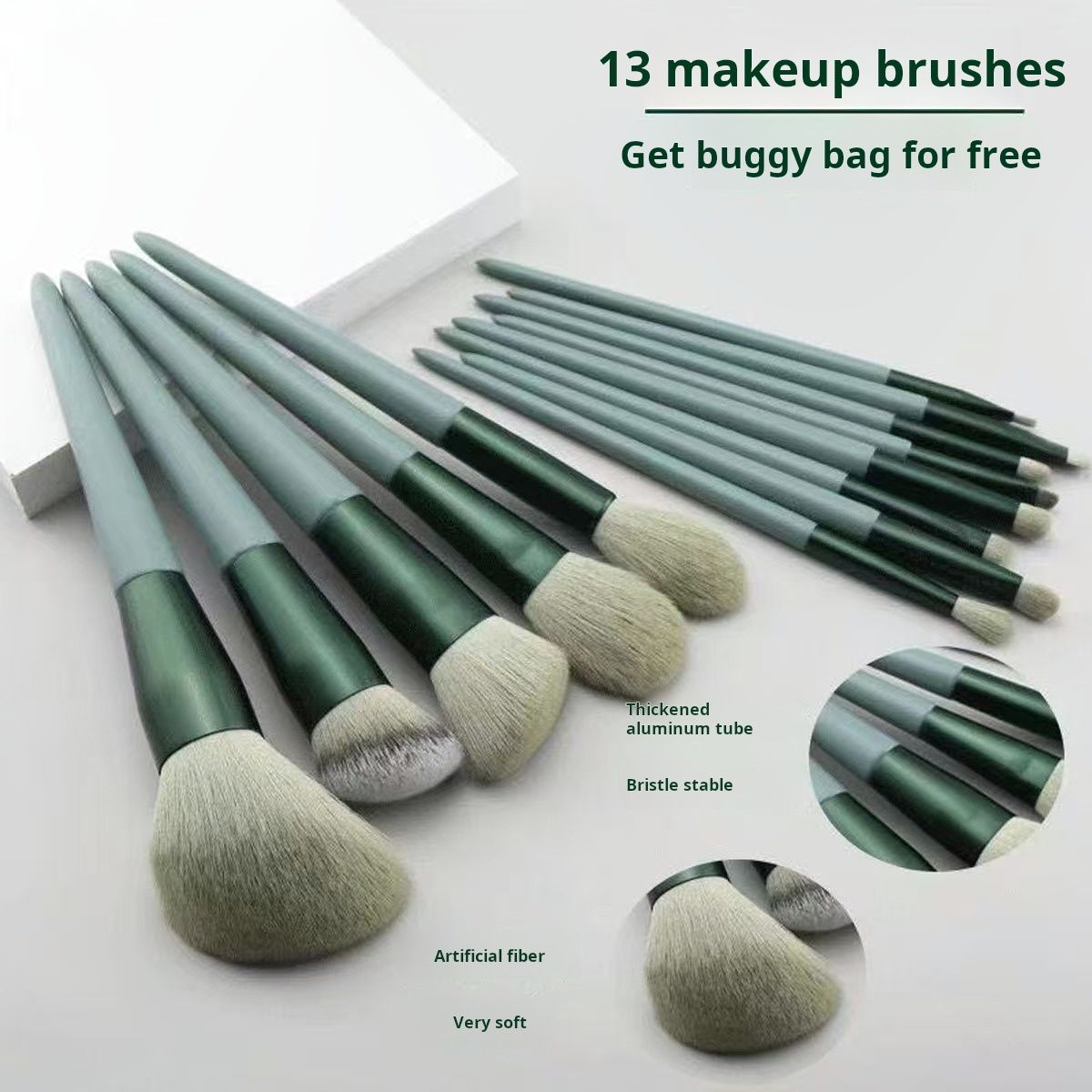 New 13 piece Four Season Makeup Brush Set Super Soft Fiber foundation make-up Repairing Brush Makeup Tool Plush Bag