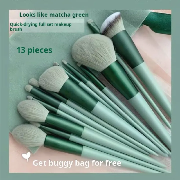 New 13 piece Four Season Makeup Brush Set Super Soft Fiber foundation make-up Repairing Brush Makeup Tool Plush Bag