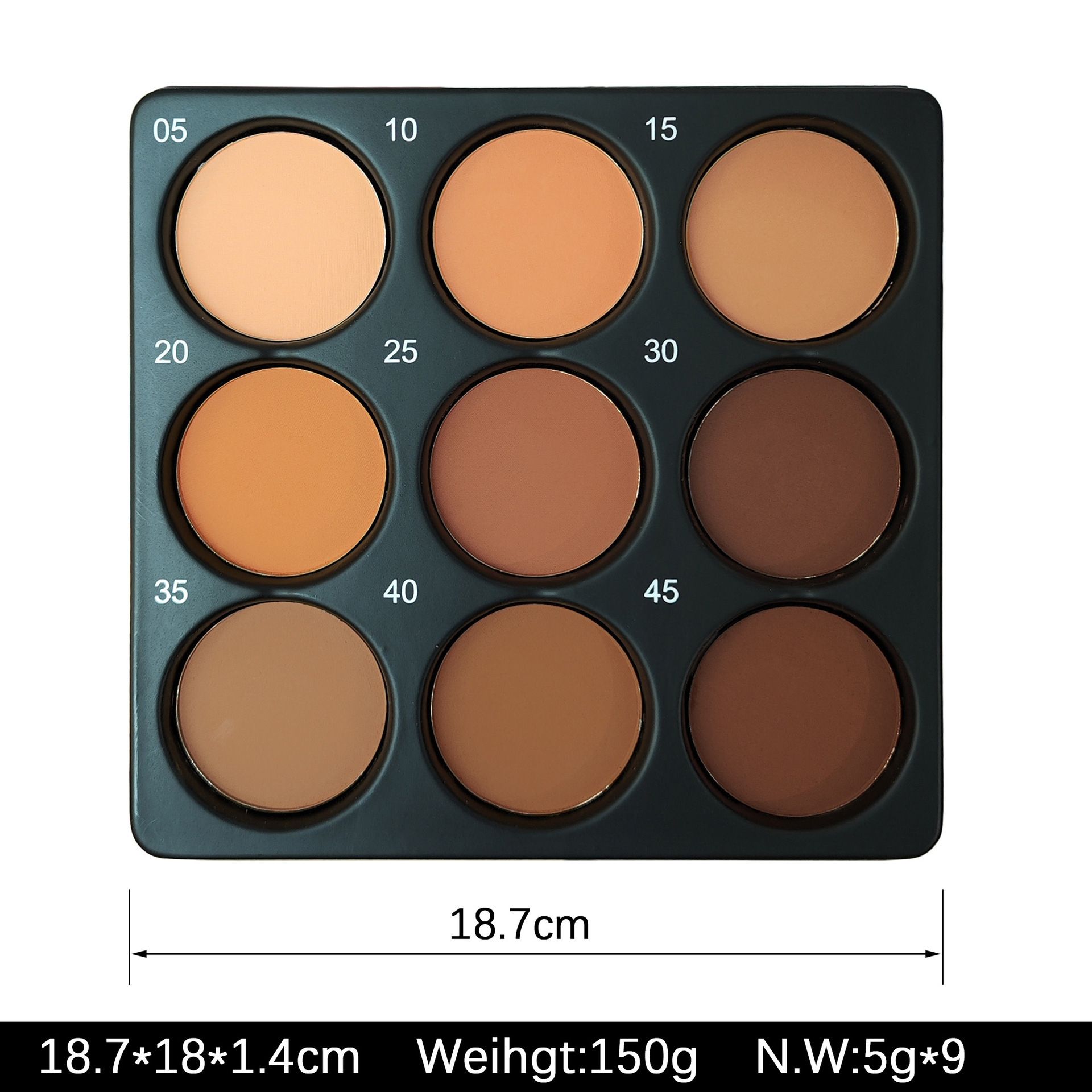 9-color dark powder repair plate concealer matte waterproof durable natural makeup plate