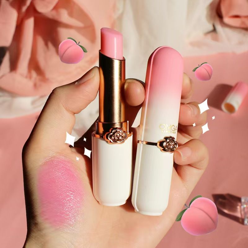 Honey Peach Girl's Color Changing Lipstick Moisturizing, Moisturizing and Makeup Keeping Honey Peach Crystal Jelly Warm lipstick