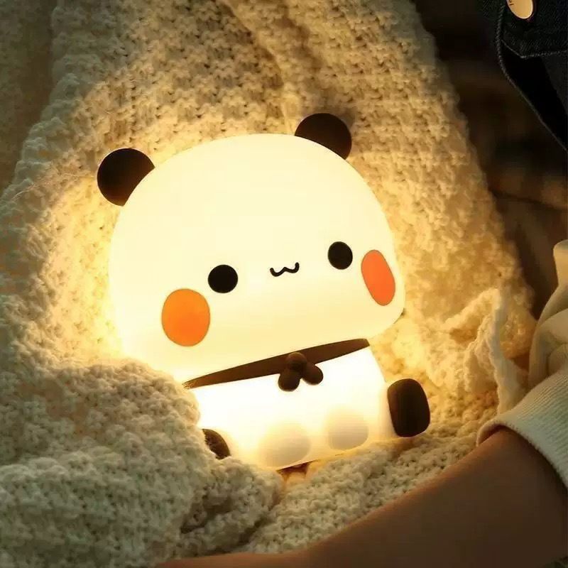 Crayon Shin-chan Little Panda Xiao Bai Night Light Bedside Bedroom Baby Sleep Infant Nursing Snap Light Soft Light Eye Protection Desk Lamp