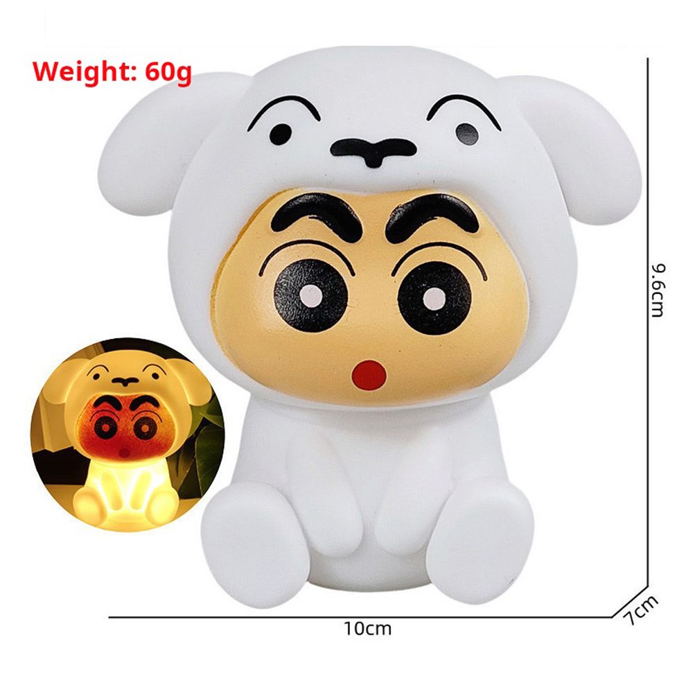 Crayon Shin-chan Little Panda Xiao Bai Night Light Bedside Bedroom Baby Sleep Infant Nursing Snap Light Soft Light Eye Protection Desk Lamp