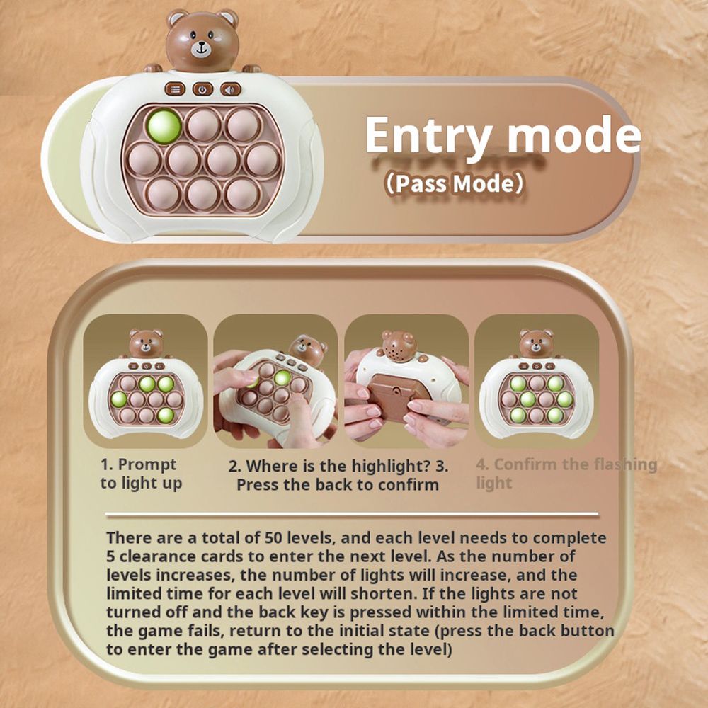 Children practice reaction speed, pass levels quickly, push the game machine, hit the ground, mouse, follow the rhythm, logical thinking, focus, puzzle, and stress relief toys