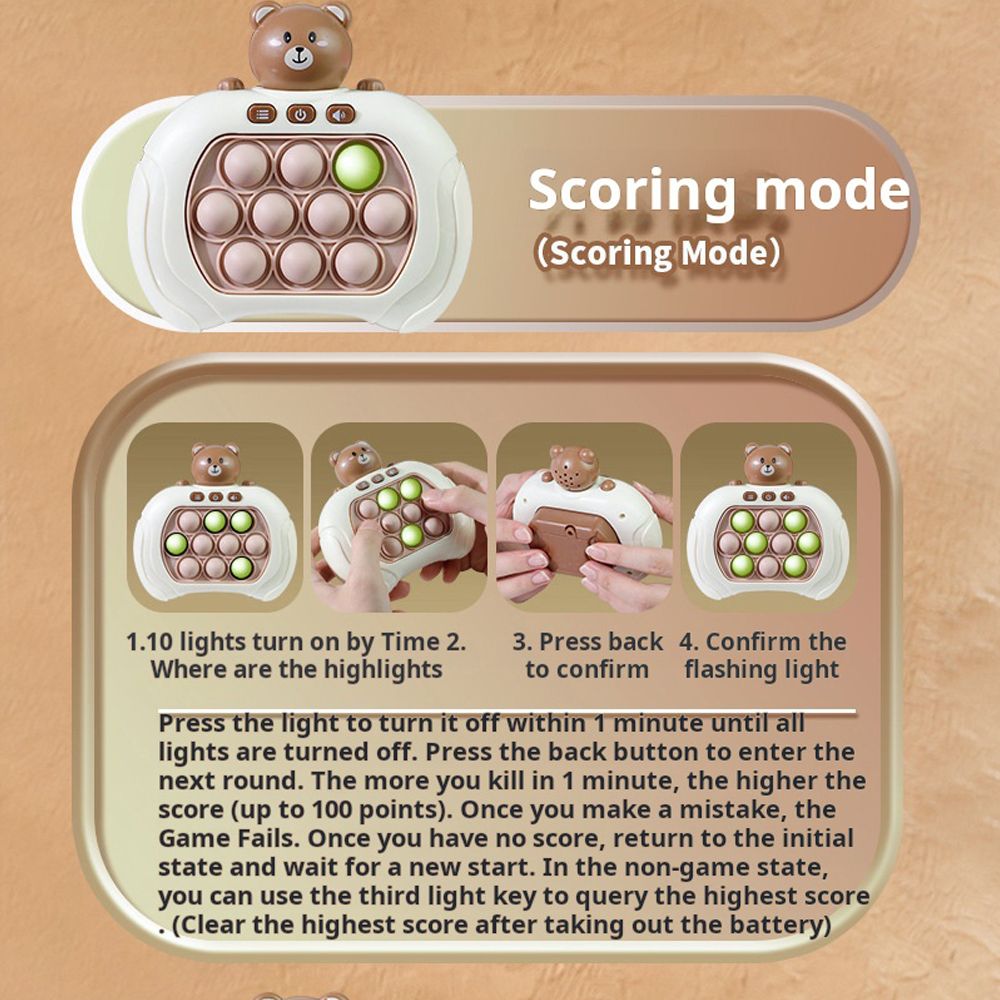 Children practice reaction speed, pass levels quickly, push the game machine, hit the ground, mouse, follow the rhythm, logical thinking, focus, puzzle, and stress relief toys
