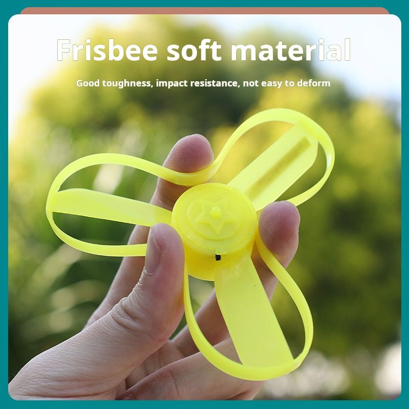 Children's toy glowing bamboo dragonfly catapult pistol spinning flash frisbee frisbee