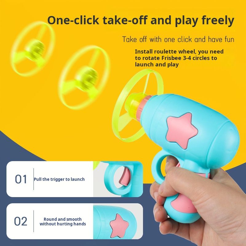 Children's toy glowing bamboo dragonfly catapult pistol spinning flash frisbee frisbee