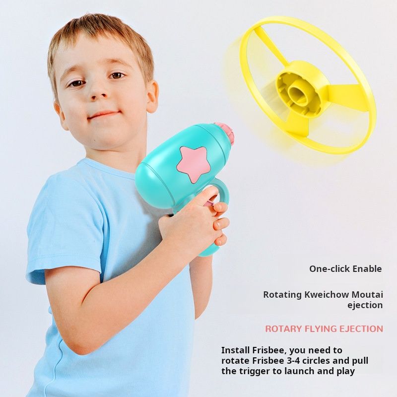 Children's toy glowing bamboo dragonfly catapult pistol spinning flash frisbee frisbee