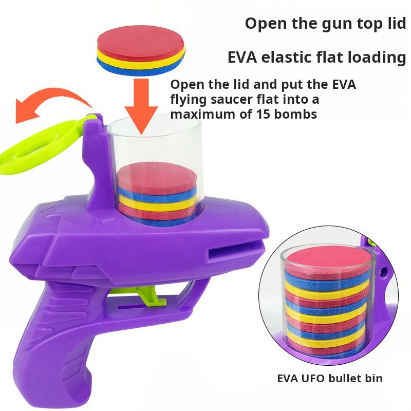 Children's UFO Gun Carrot Gun EVA Toy Gun Parent child Outdoor Toy Soft Bullet Gun Battle