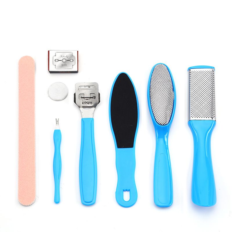 8-piece professional foot repair tool set, foot care set, stainless steel exfoliating and foot grinding set, beautiful foot file, foot skin scraper, foot repair knife set, cleaning foot care