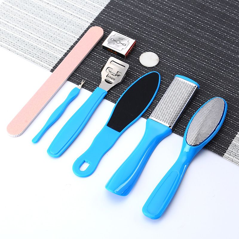 8-piece professional foot repair tool set, foot care set, stainless steel exfoliating and foot grinding set, beautiful foot file, foot skin scraper, foot repair knife set, cleaning foot care