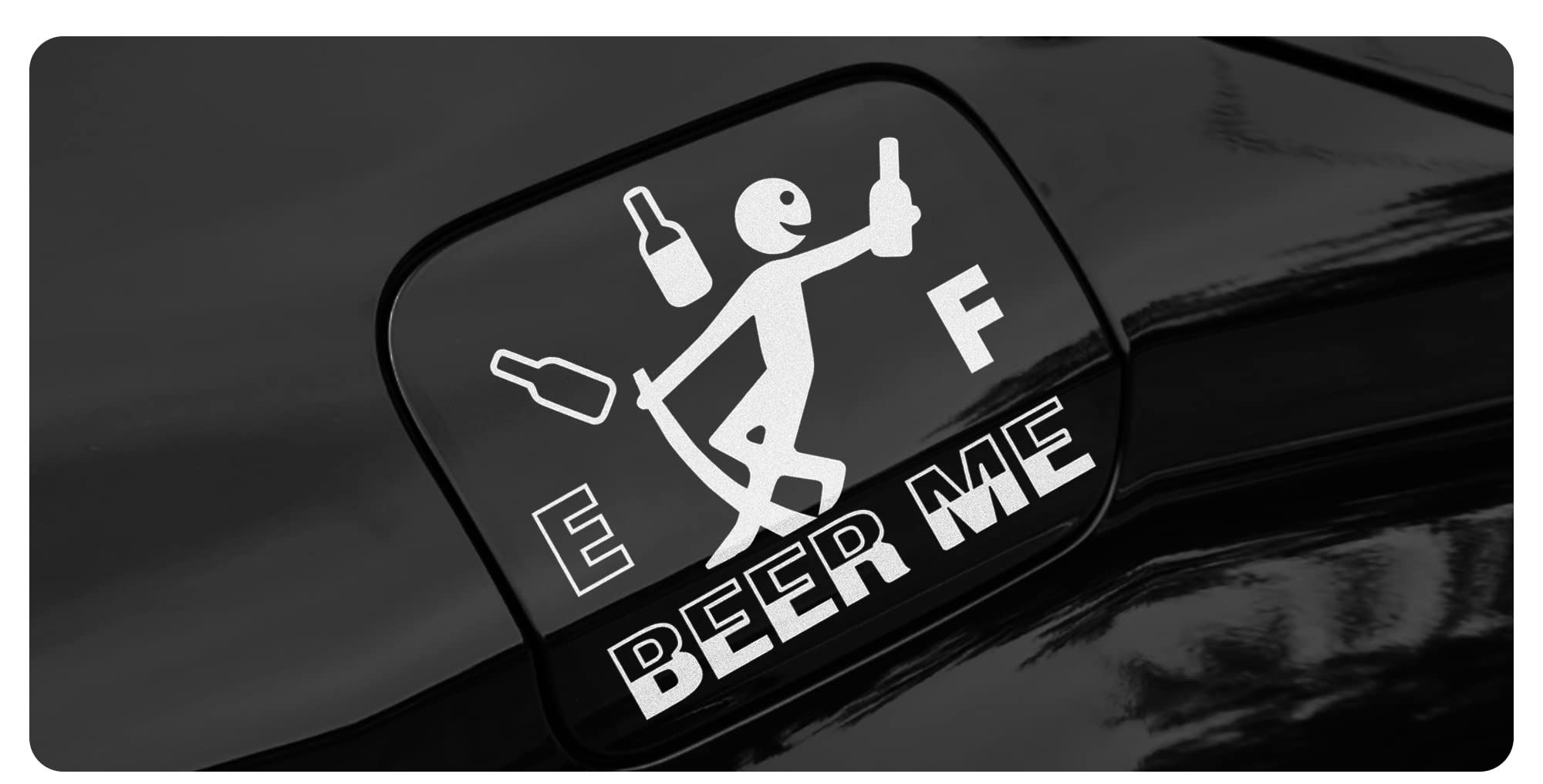 beer me fuel tank car sticker