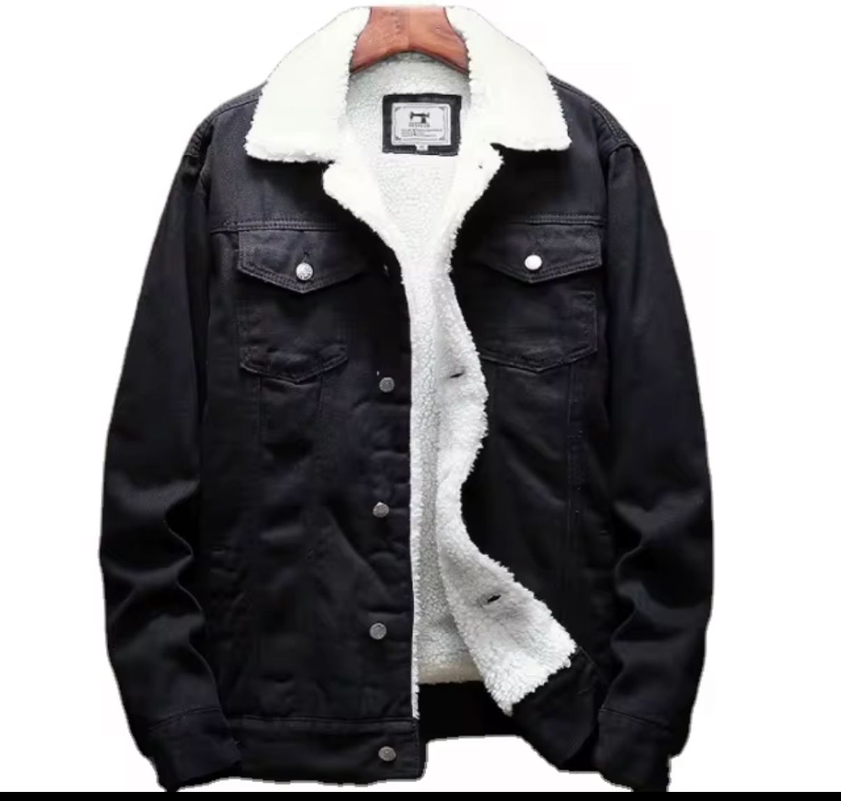 Black Unisex Fur Denim Jackets