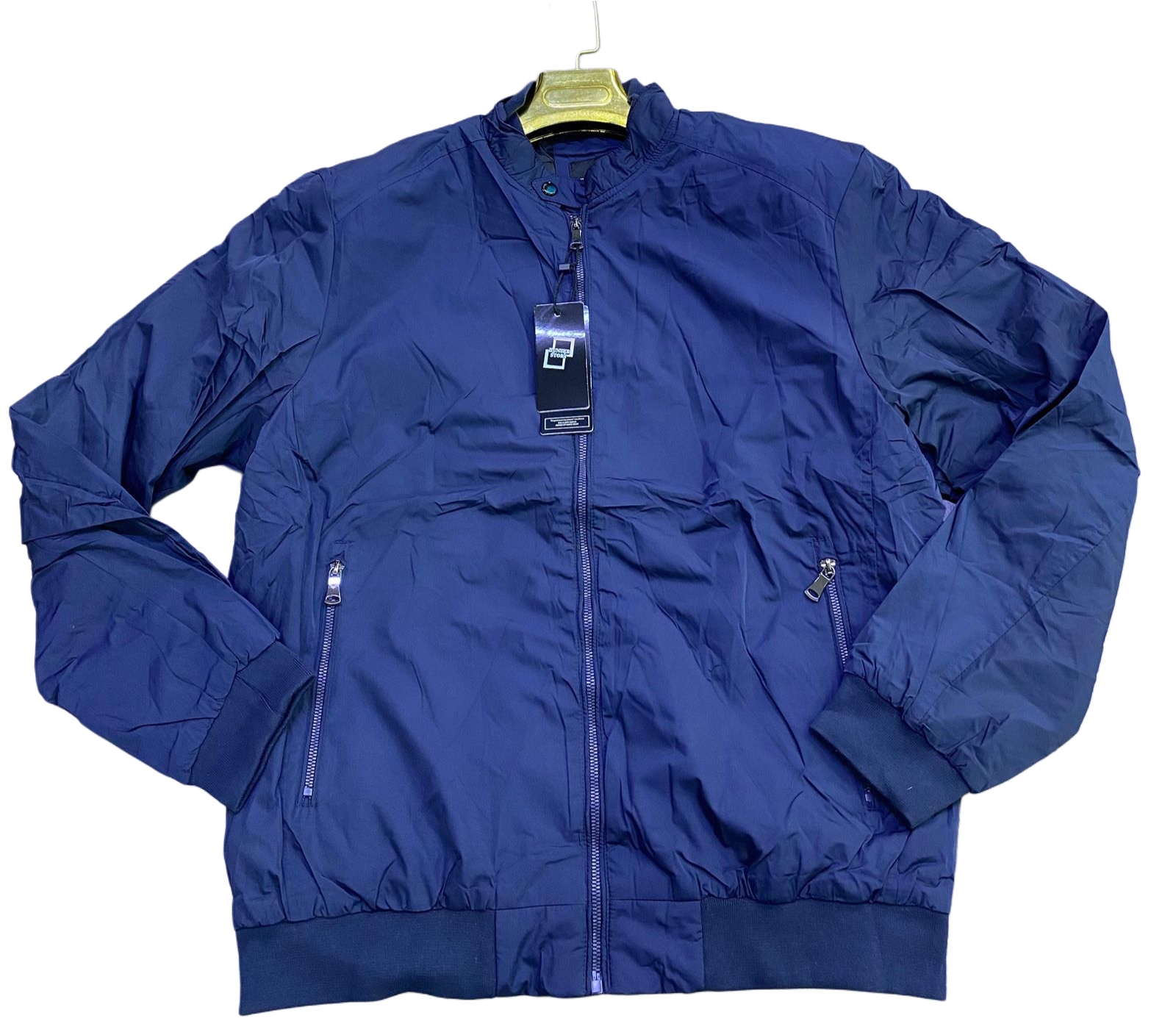 Navy Blue Men Simple Semi Casual Warm Jackets