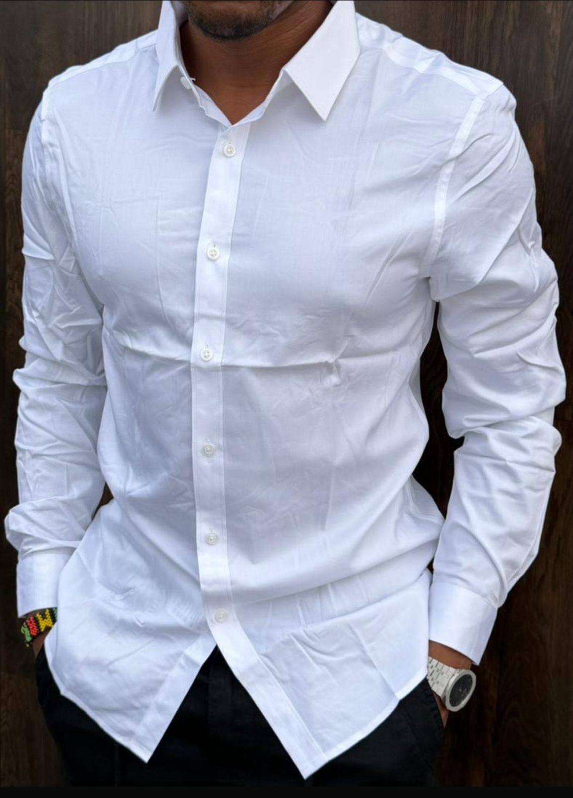 Men White Business Shirts