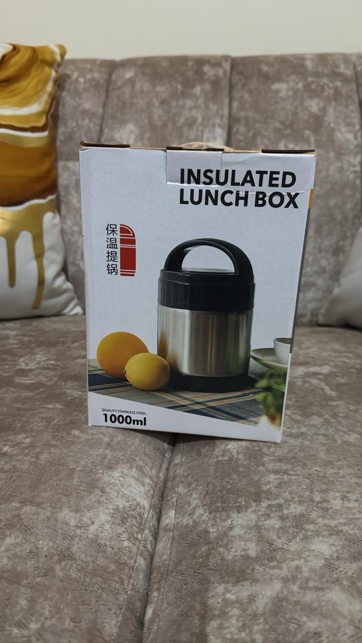 1PC Stainless Steel Lunch Box – Keeps Food Hot for 12 Hours | Insulated 1000ML Food Flask