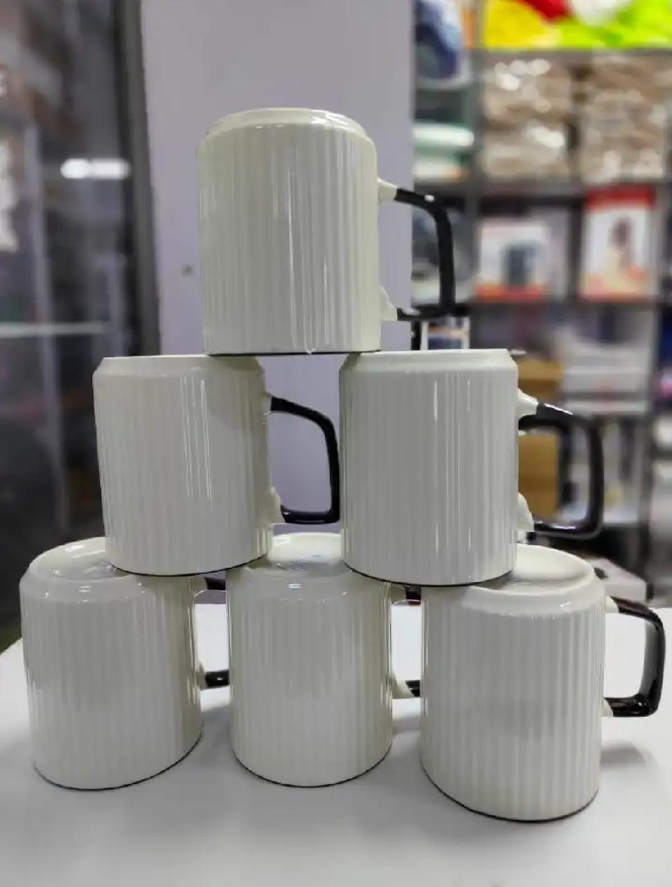 Hot Deal 6PCS Ceramic Cups – Strong Insulated Mugs, Value Pack of 6, Keeps Drinks Warmer for Longer, Perfect for Coffee & Tea