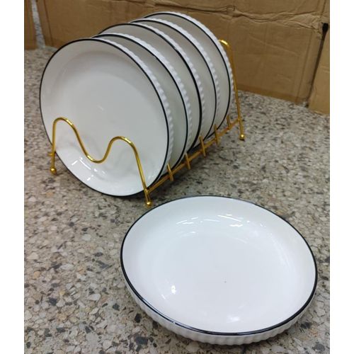 OFFER  OFFER Premium Quality 6-Piece Ceramic Dinner Plate Set – Elegant and Durable