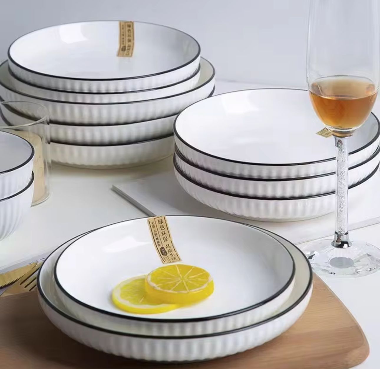 OFFER  OFFER Japanese '8' Big Dinner Plates 6pcsPremium Quality Ceramic Dinner Plate Set – Elegant and Durable
