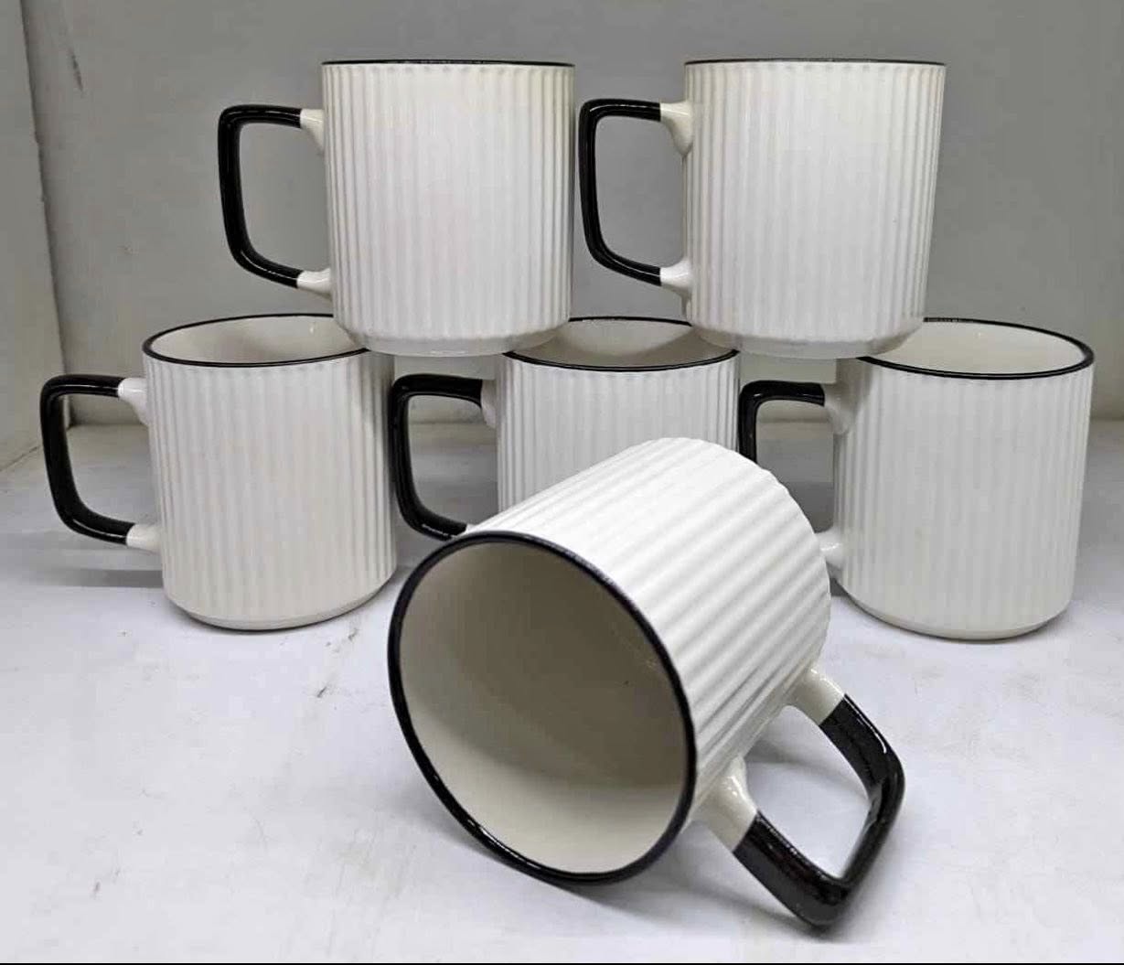 Hot Deal 6PCS Ceramic Cups – Strong Insulated Mugs, Value Pack of 6, Keeps Drinks Warmer for Longer, Perfect for Coffee & Tea