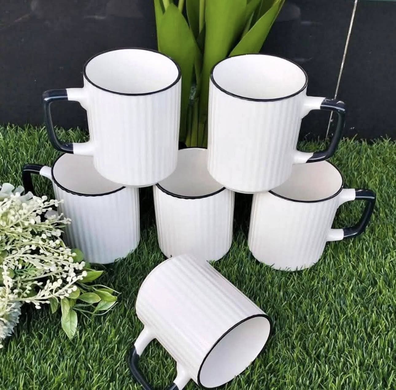 Hot Deal 6PCS Ceramic Cups – Strong Insulated Mugs, Value Pack of 6, Keeps Drinks Warmer for Longer, Perfect for Coffee & Tea