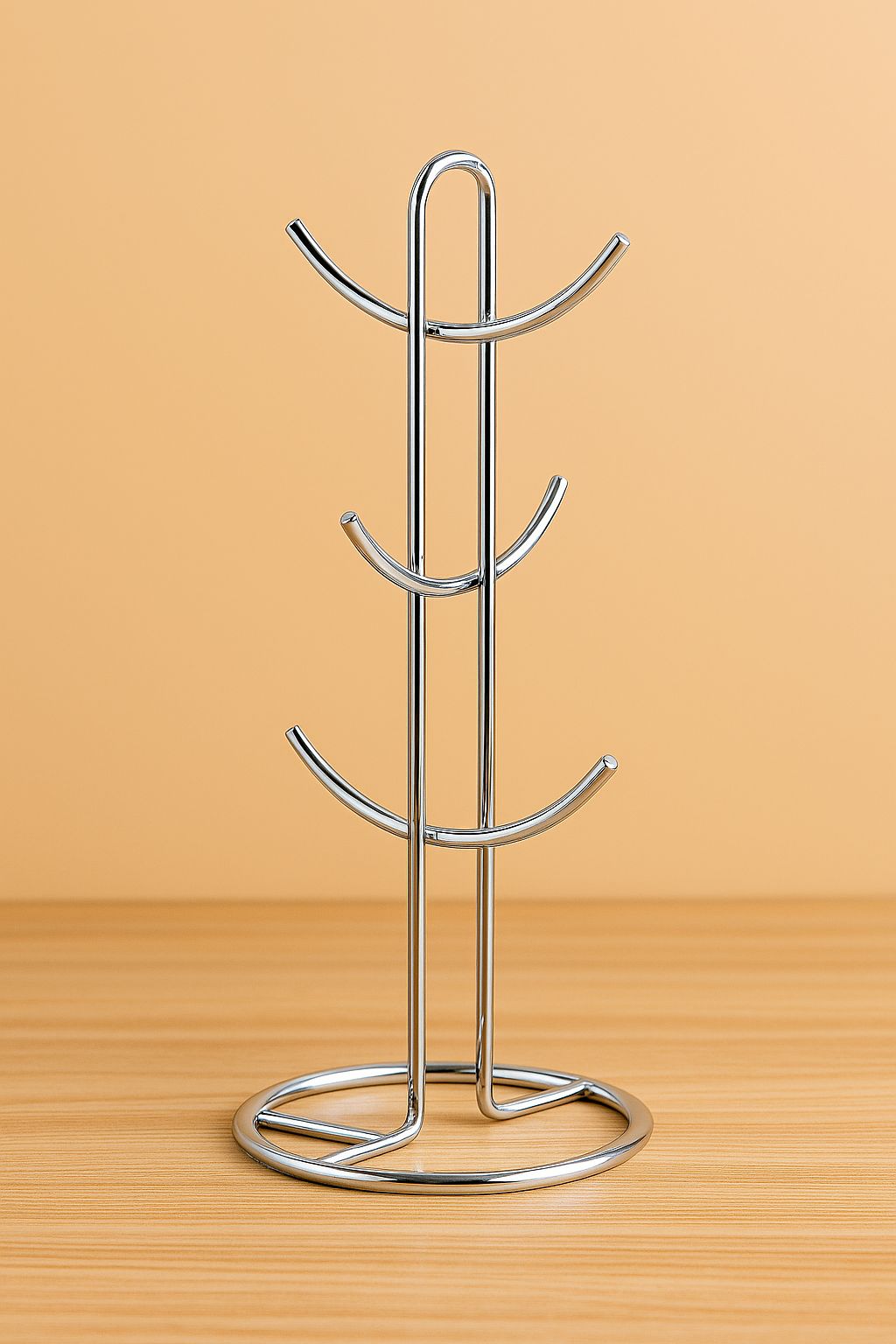🔥 NEW ARRIVAL OFFER! 🔥 Heavy-Duty Silver Cup Holder Rack 🏆 – 6 Hooks V-Shape Stand ☕🍵 | Premium Stainless Steel Organizer 🥇 Easy Hanging & Modern Kitchen Storage 🏡✨