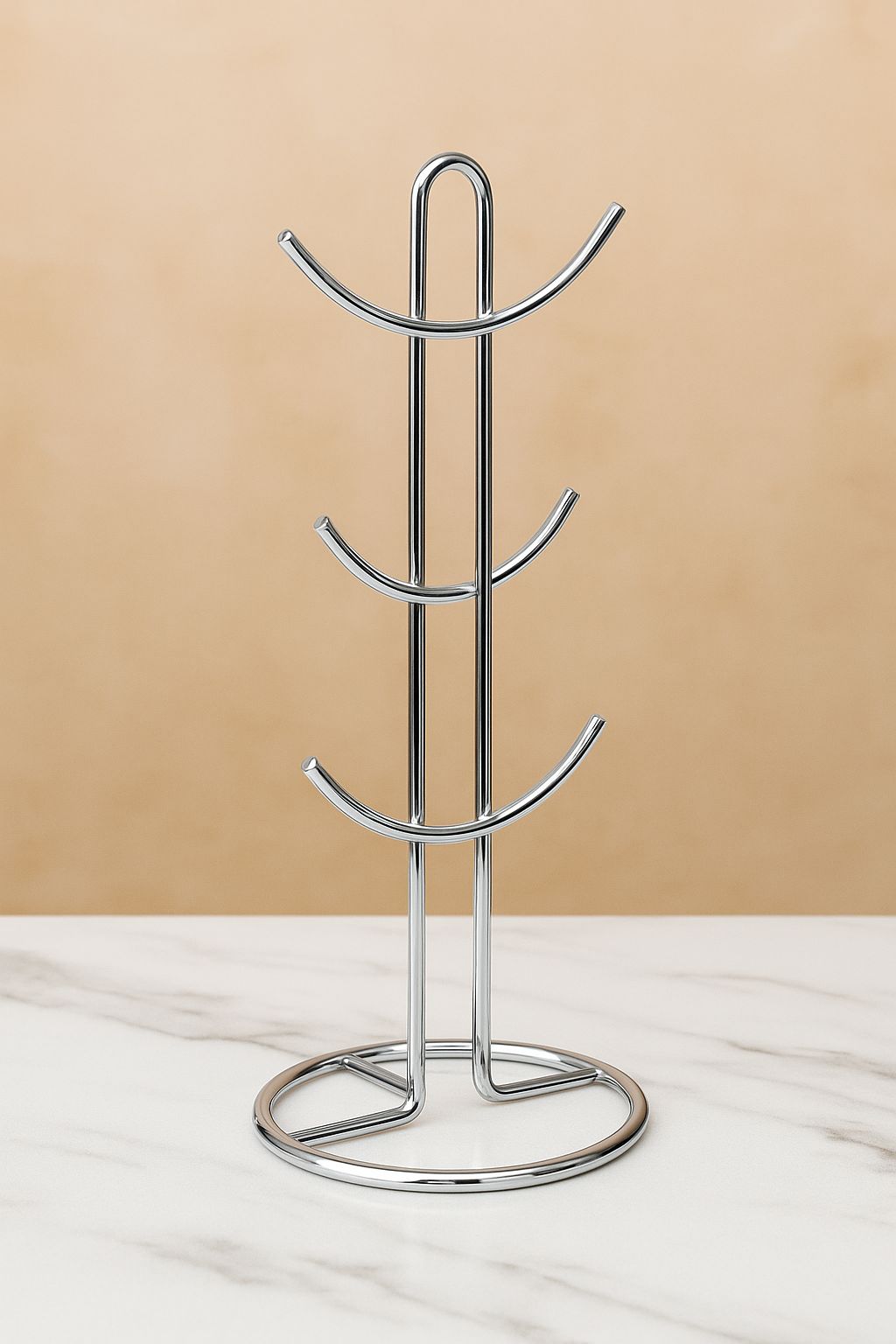 🔥 NEW ARRIVAL OFFER! 🔥 Heavy-Duty Silver Cup Holder Rack 🏆 – 6 Hooks V-Shape Stand ☕🍵 | Premium Stainless Steel Organizer 🥇 Easy Hanging & Modern Kitchen Storage 🏡✨