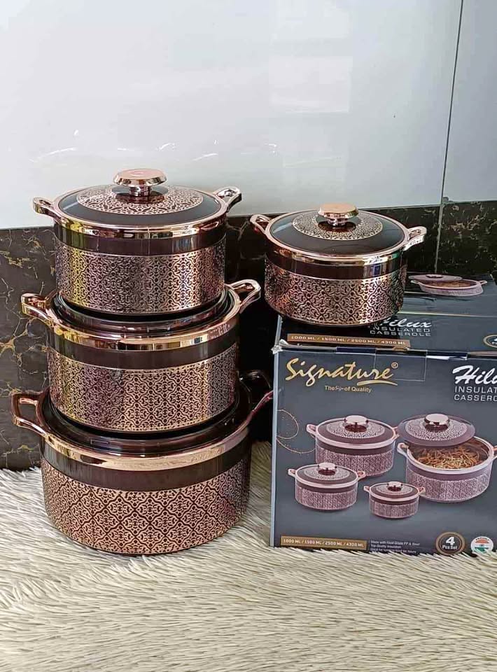 💥🍲 Clearance Sale! Signature & Signature Hilux Insulated Hot Pot Casserole Set 4PCS 🏆✨ Food Warmer • Heat Retention • Premium Kitchenware 🔥