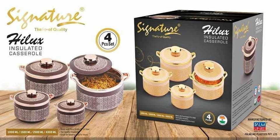 💥🍲 Clearance Sale! Signature & Signature Hilux Insulated Hot Pot Casserole Set 4PCS 🏆✨ Food Warmer • Heat Retention • Premium Kitchenware 🔥
