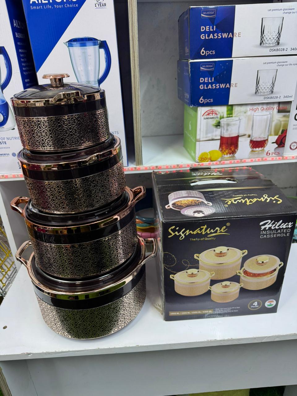 💥🍲 Clearance Sale! Signature & Signature Hilux Insulated Hot Pot Casserole Set 4PCS 🏆✨ Food Warmer • Heat Retention • Premium Kitchenware 🔥