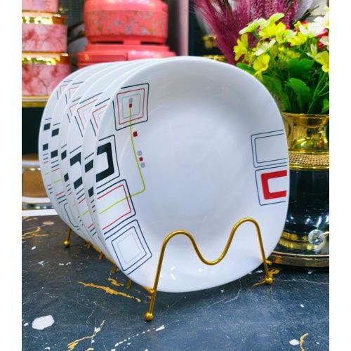 🔥 LIMITED TIME OFFER 🔥SUNDABESTS 6PCS Premium Ceramic Dinner Plates 🍽️ | Modern Square Design | Scratch & Chip Resistant | Elegant Dining Set