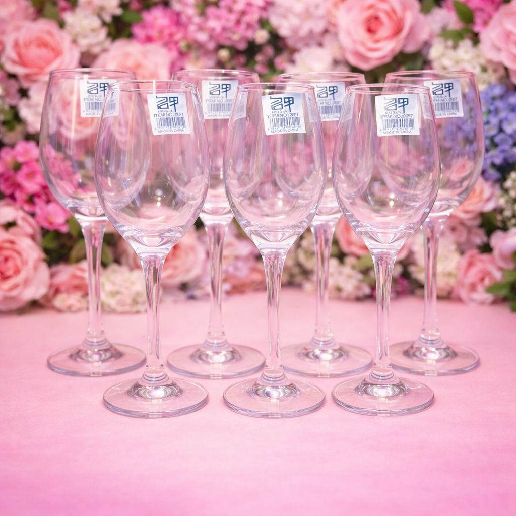 🔥 New Year Sale 🍷 6-Piece Wine Glass Set – Elegant Design, Durable Glass | Perfect for Entertaining 🥂