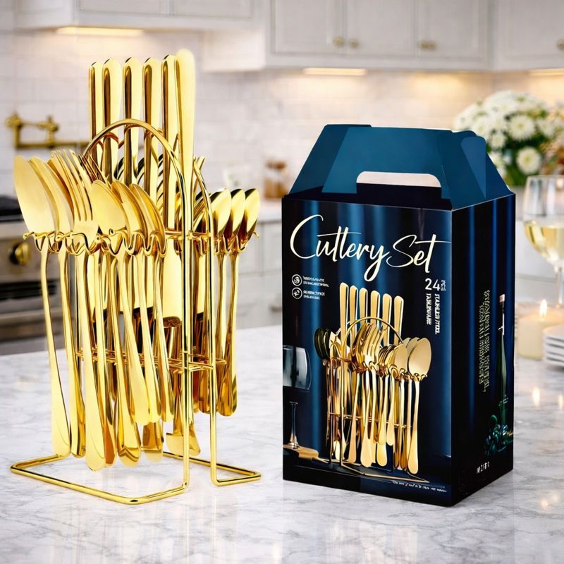 🔥 MEGA SPECIAL OFFER 🎉 | Generic Silver Cutlery Set 24PCS 🍽️ – Stainless Steel Spoons, Forks & Butter Knives ✨ | Dishwasher Safe ✅