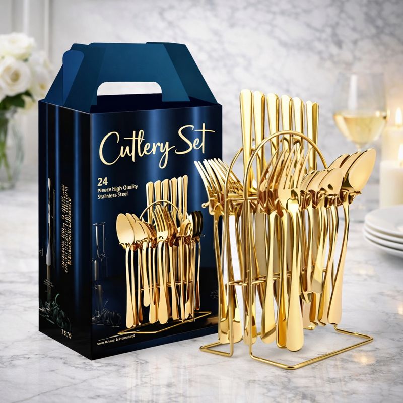 🔥 MEGA SPECIAL OFFER 🎉 | Generic Silver Cutlery Set 24PCS 🍽️ – Stainless Steel Spoons, Forks & Butter Knives ✨ | Dishwasher Safe ✅